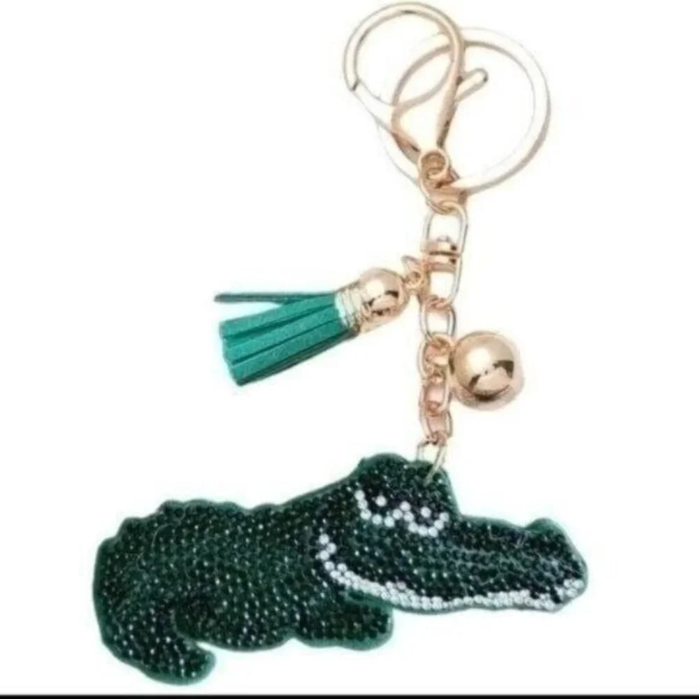 ALLIGATOR Rhinestone Puffy Purse Charm/Keyring-NEW.